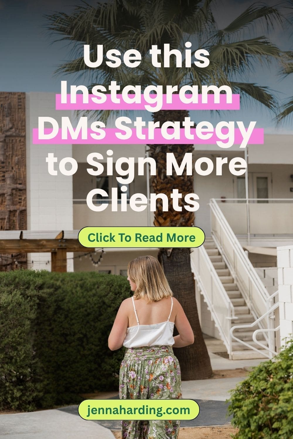 Pinterest Pin Image for the 'How to Sell Through Instagram DMs (Without Feeling Weird About It)' Blog Post | Jenna Harding 