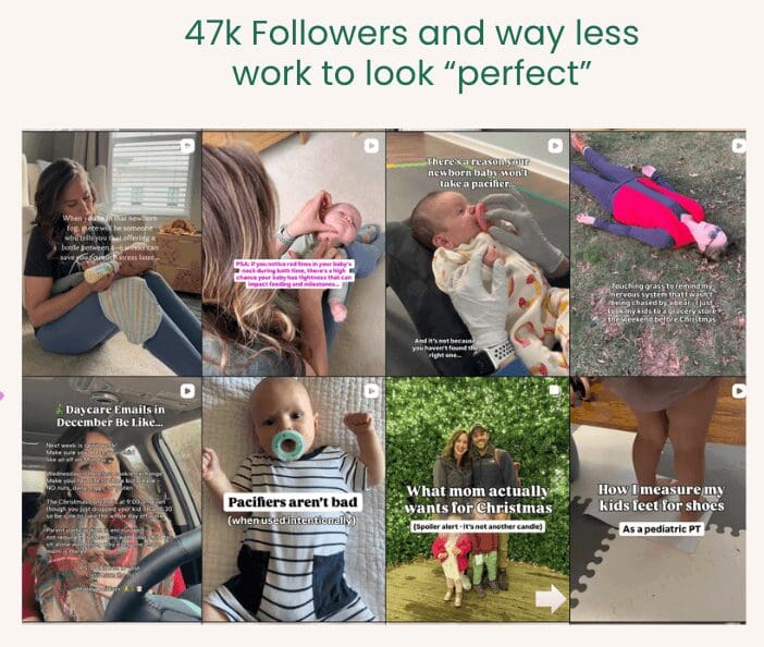 Screenshot of How Rachael's Instagram Feed Looked After 