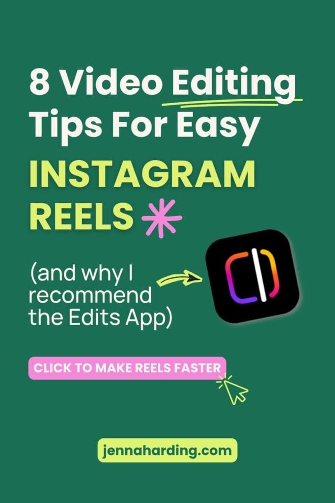 Pinterest Pin Image for Instagram Edits App Blog Post | Jenna Harding 